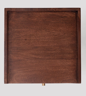 Harmful Solid Wood Bed Side Table in dark brown Finish