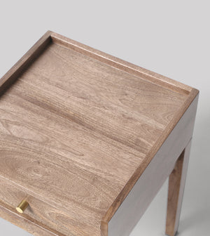 Harmful Solid Wood Bed Side Table in Natural Finish