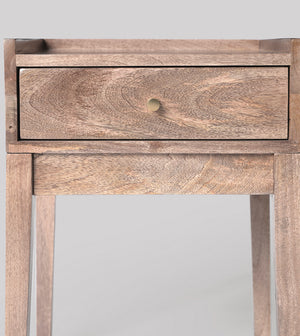 Harmful Solid Wood Bed Side Table in Natural Finish
