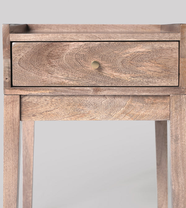 Harmful Solid Wood Bed Side Table in Natural Finish