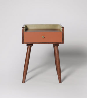 Punko Solid Wood Bed Side Table in light brown Finish