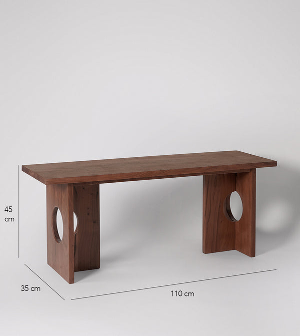 Born Solid Wood Bench in dark brown Finish