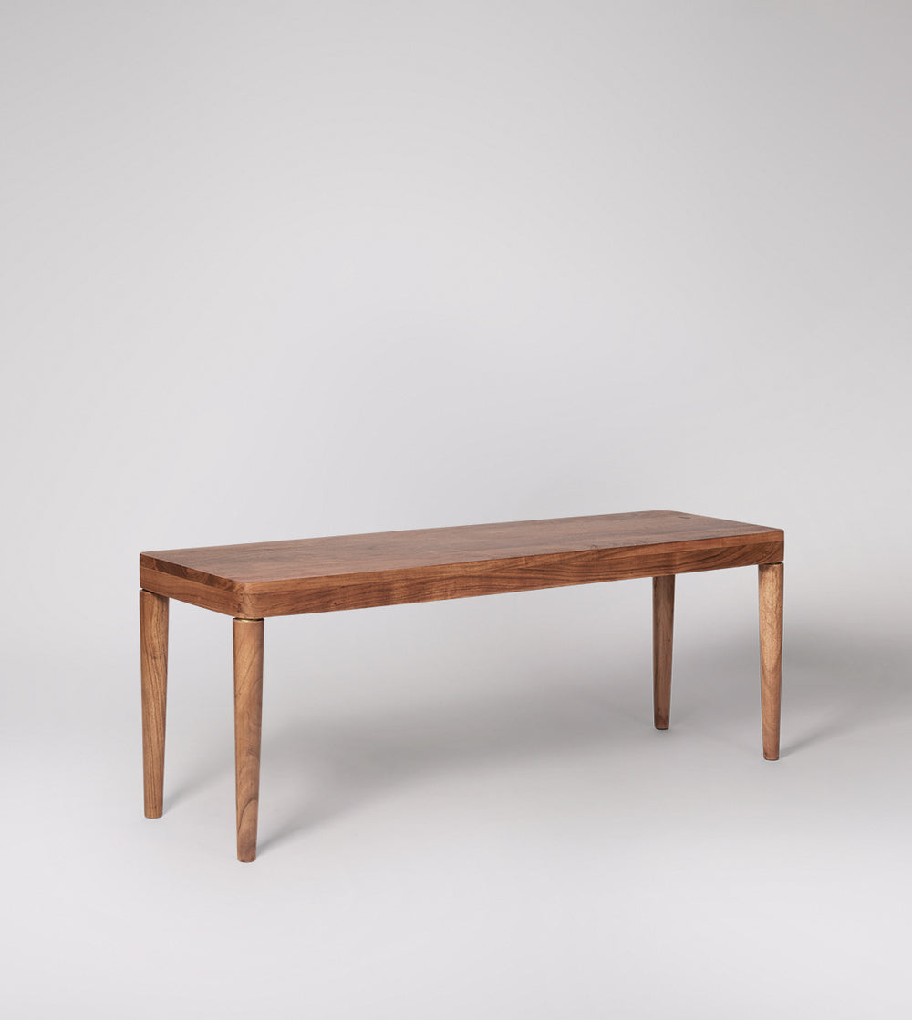 Jorn Solid Wood Bench in dark brown Finish