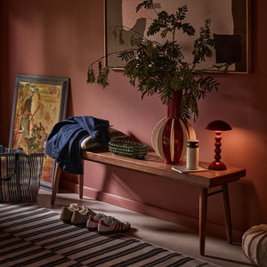 Burk Solid Wood Bench in Dark Brown Finish