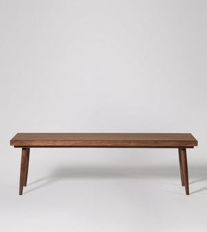 Burk Solid Wood Bench in Dark Brown Finish