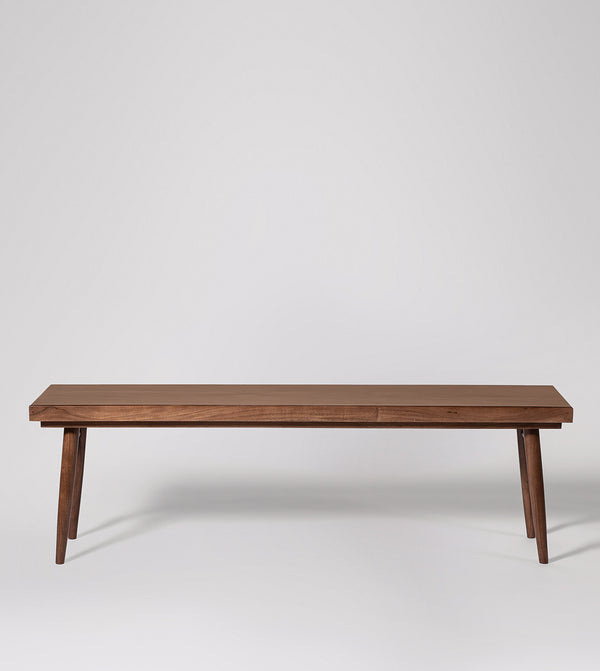 Burk Solid Wood Bench in Dark Brown Finish