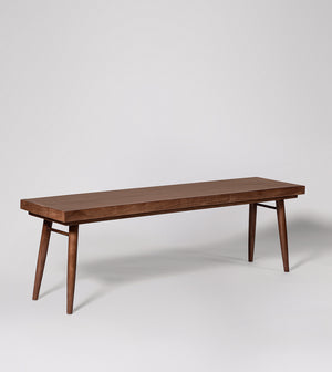 Burk Solid Wood Bench in Dark Brown Finish