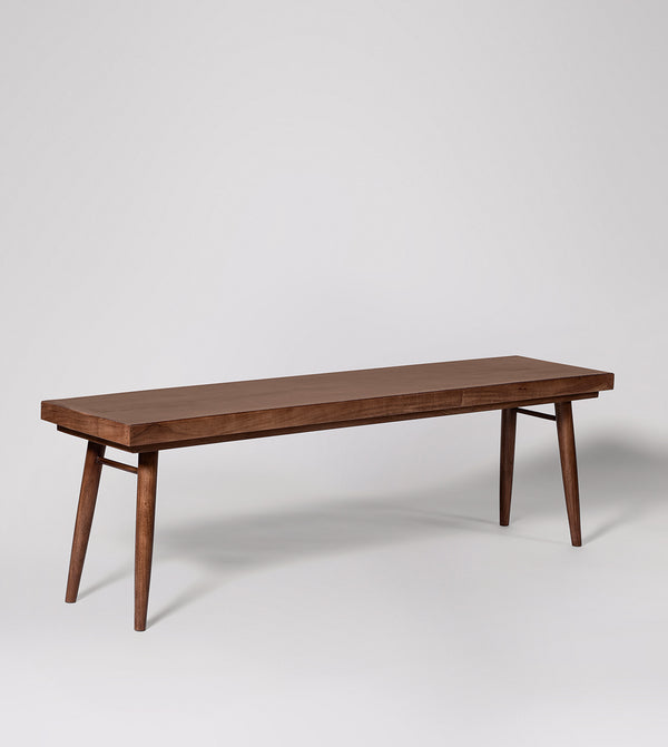 Burk Solid Wood Bench in Dark Brown Finish