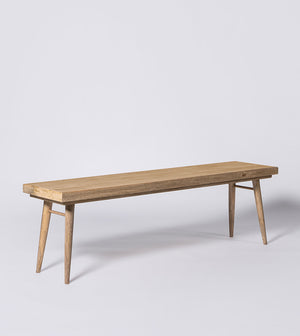 Burk Solid Wood Bench in Natural Finish