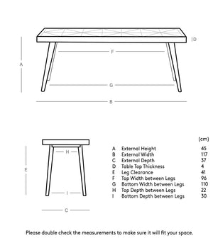 Leykey Solid Wood Bench in Natural Finish