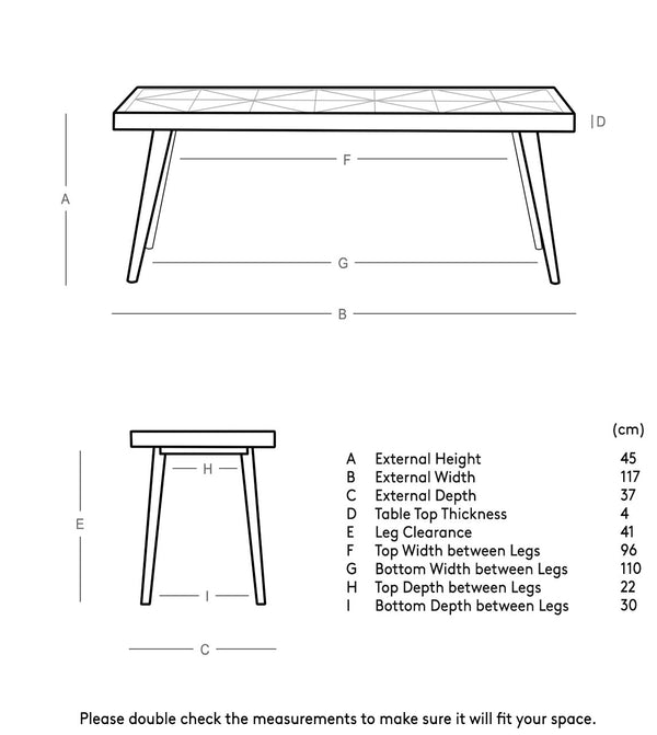 Leykey Solid Wood Bench in Natural Finish
