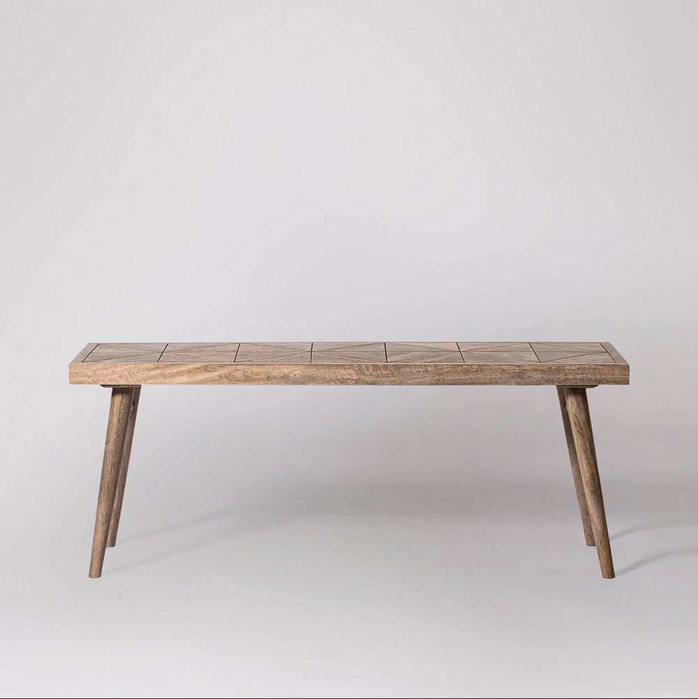 Leykey Solid Wood Bench in Natural Finish