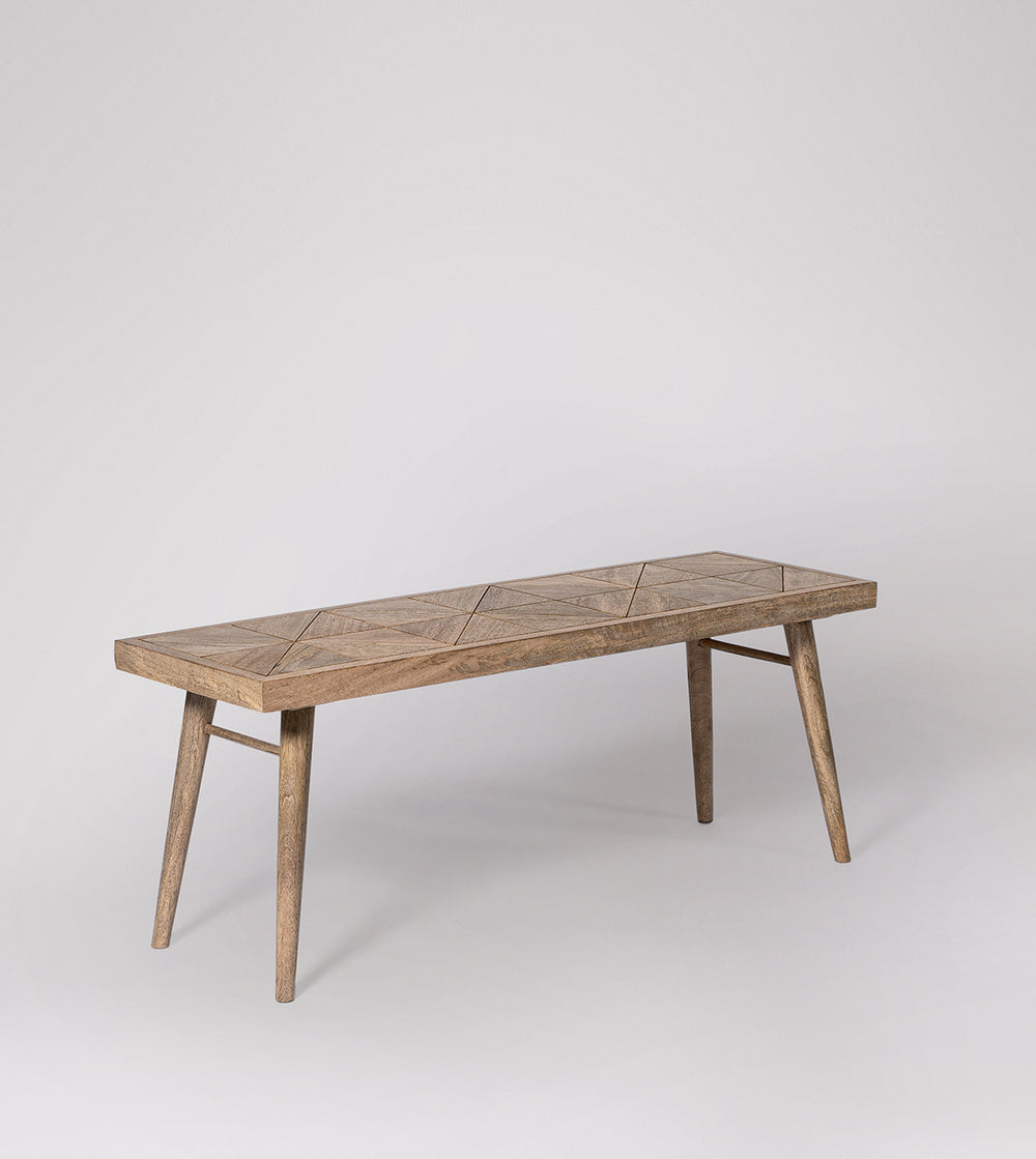 Leykey Solid Wood Bench in Natural Finish