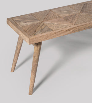 Leykey Solid Wood Bench in Natural Finish