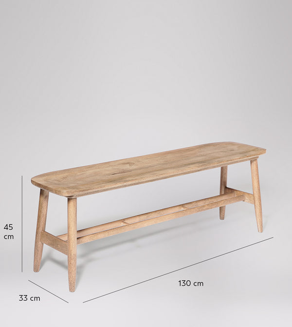 Norway Solid Wood Bench in Natural Finish