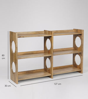 Pinky Solid Wood Book Shelf in Natural Finish