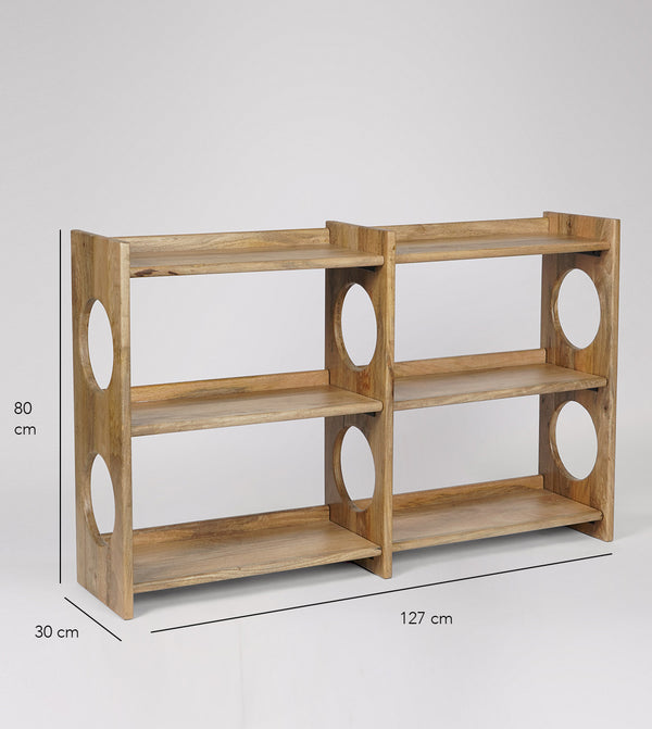 Pinky Solid Wood Book Shelf in Natural Finish