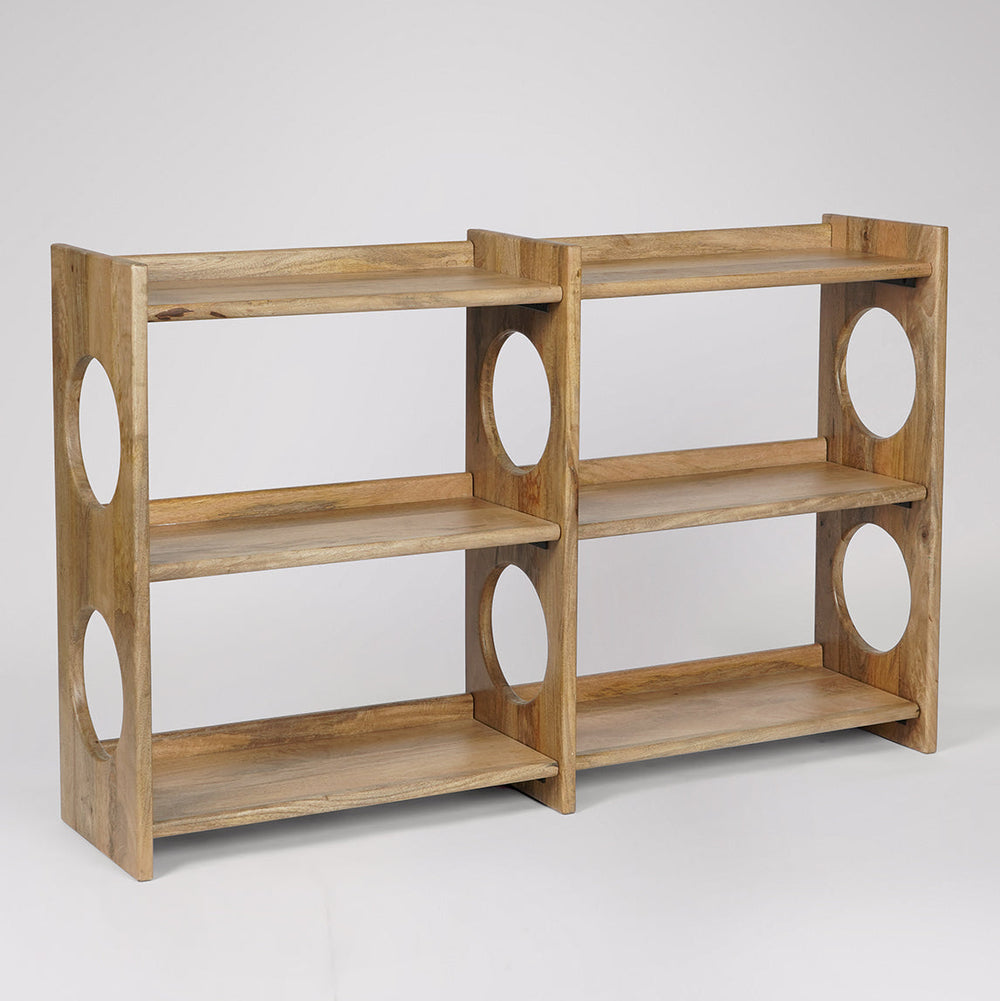 Pinky Solid Wood Book Shelf in Natural Finish
