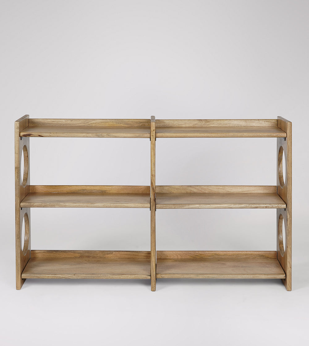Pinky Solid Wood Book Shelf in Natural Finish