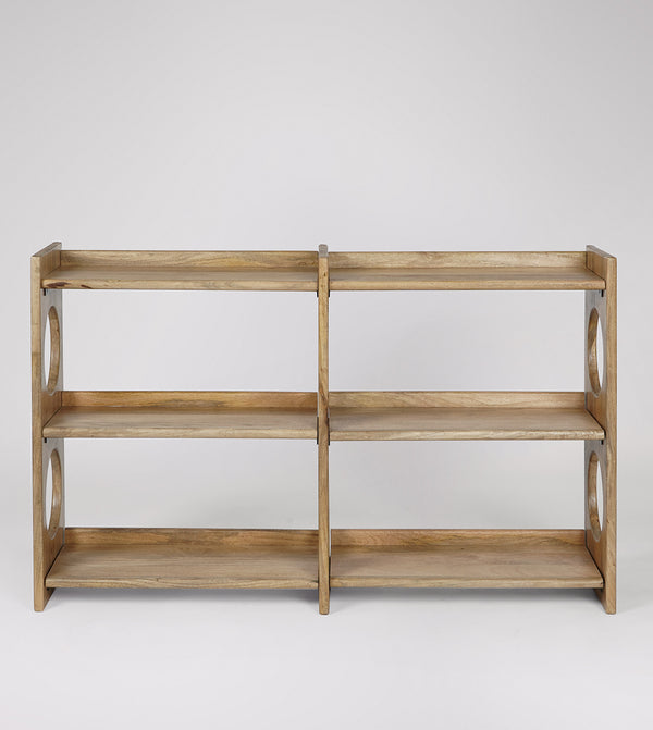 Pinky Solid Wood Book Shelf in Natural Finish