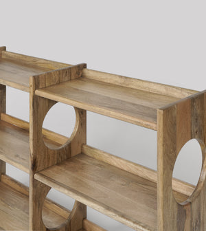 Pinky Solid Wood Book Shelf in Natural Finish