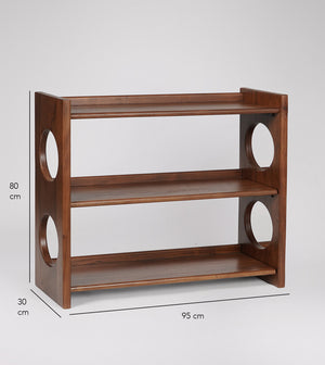 Pinky Solid Wood Book Shelf in dark brown Finish