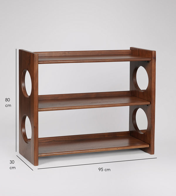 Pinky Solid Wood Book Shelf in dark brown Finish