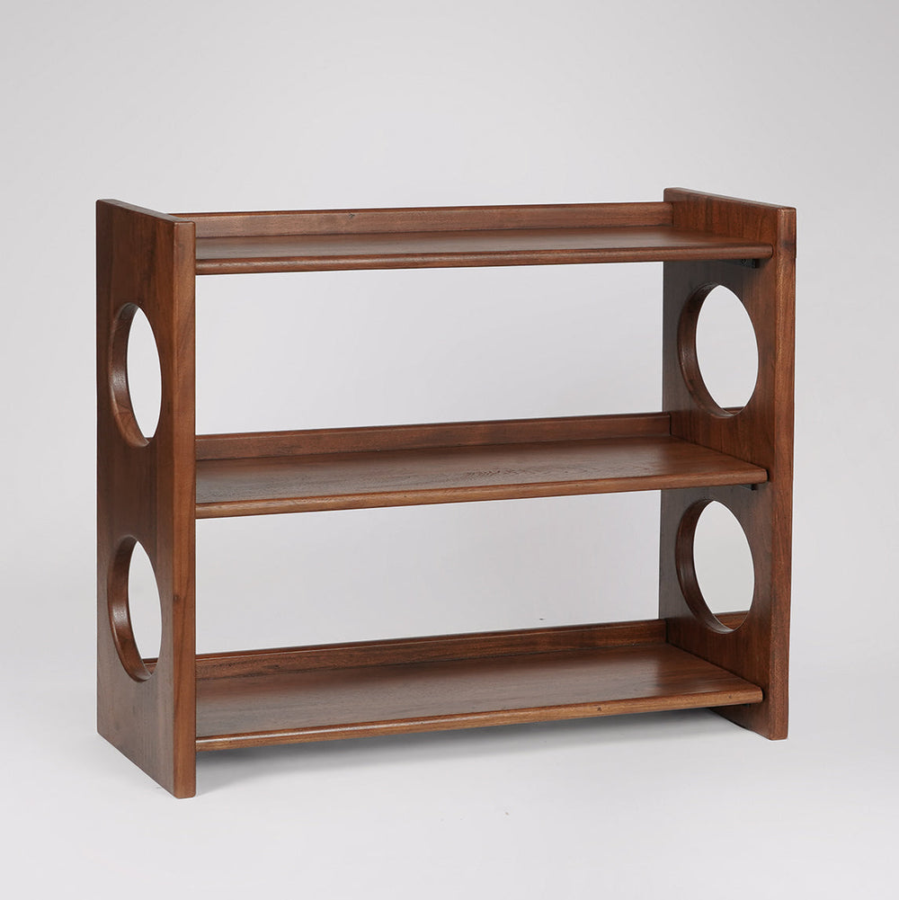 Pinky Solid Wood Book Shelf in dark brown Finish