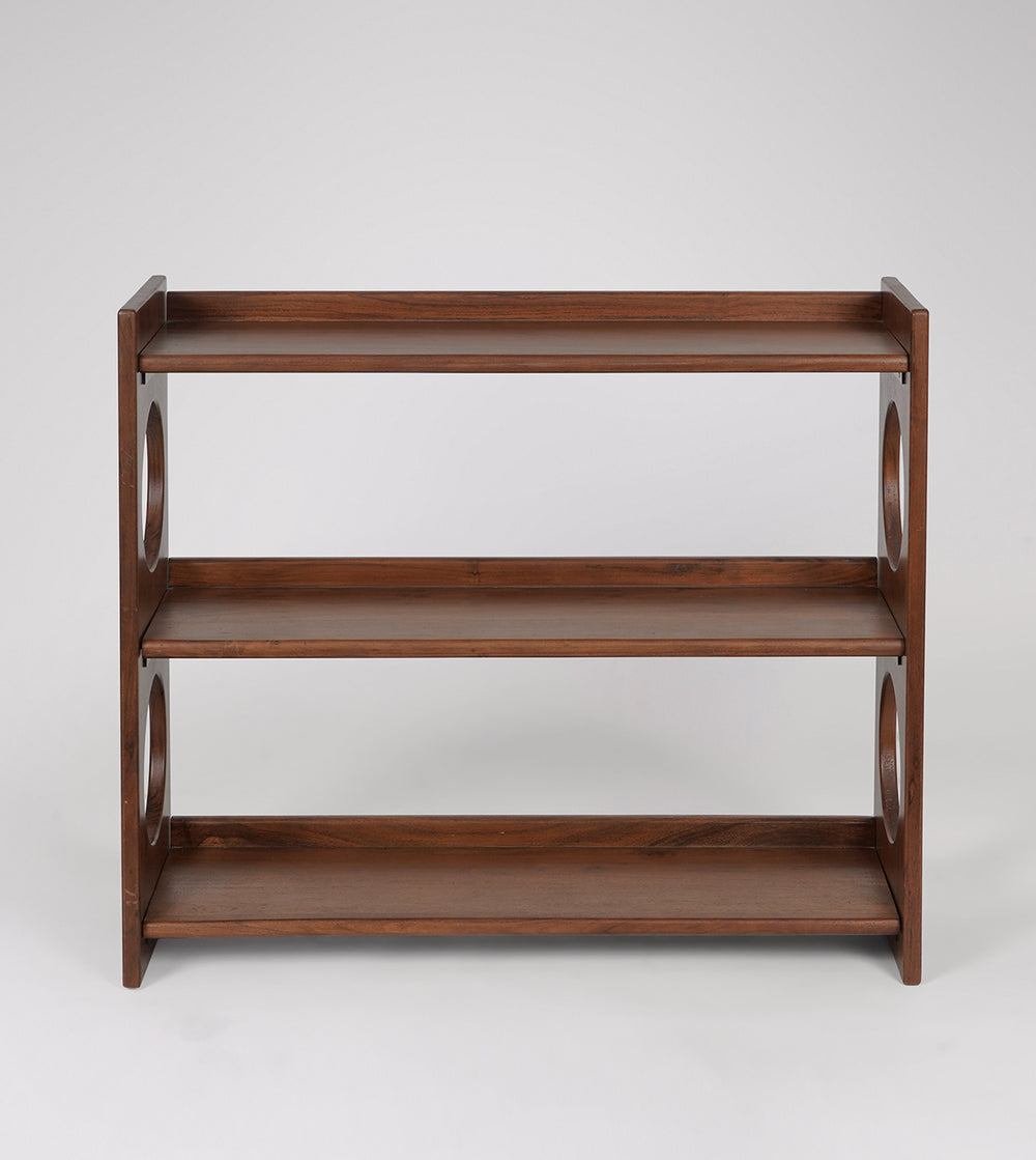 Pinky Solid Wood Book Shelf in dark brown Finish