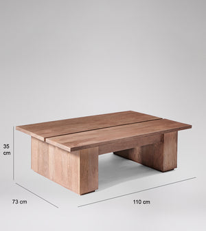 Paro Solid Wood Coffee Table in Natural Finish