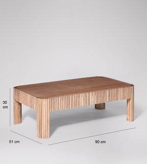 Bulbul Solid Wood Coffee Table in Natural Finish