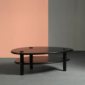 Vway Solid Wood Coffee Table in Black Finish