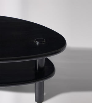 Vway Solid Wood Coffee Table in Black Finish