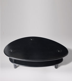 Vway Solid Wood Coffee Table in Black Finish