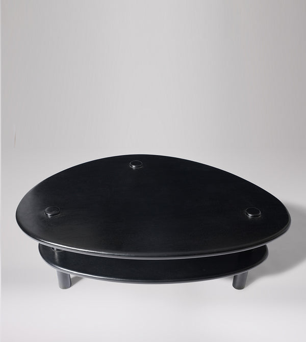 Vway Solid Wood Coffee Table in Black Finish