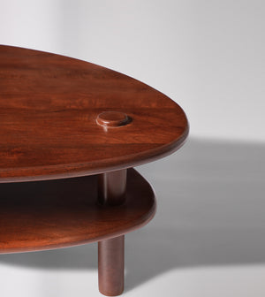 Vway Solid Wood Coffee Table in Dark Brown Finish