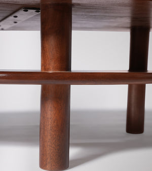 Vway Solid Wood Coffee Table in Dark Brown Finish