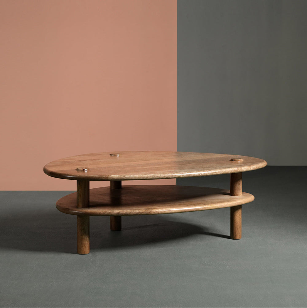 Vway Solid Wood Coffee Table in Natural Finish