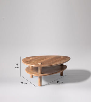 Vway Solid Wood Coffee Table in Natural Finish