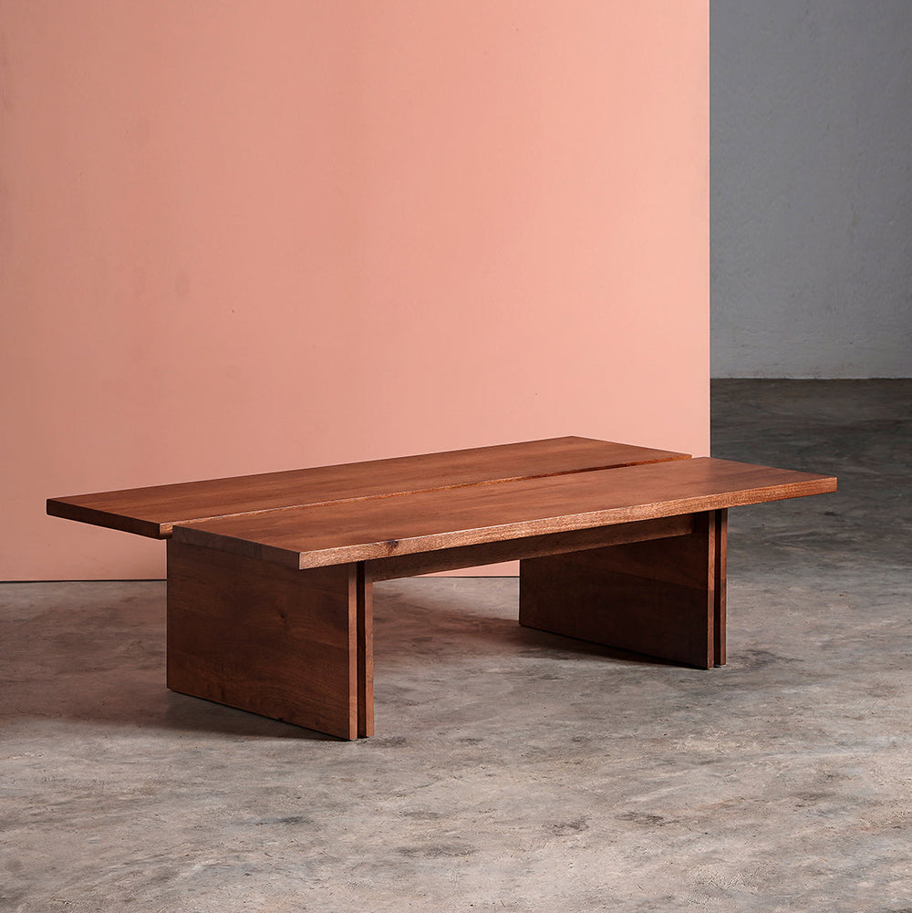 Dominy Solid Wood Coffee Table in Light Brown Finish