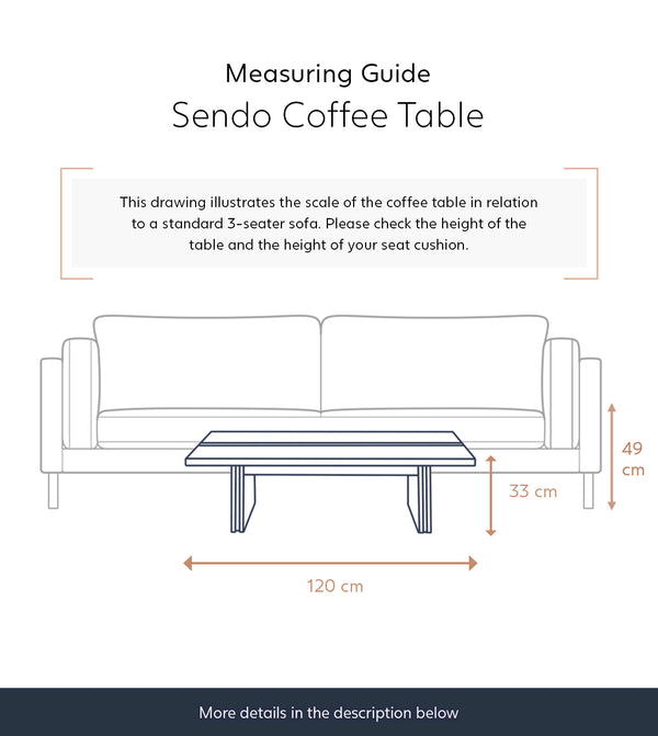 Dominy Solid Wood Coffee Table in Natural Finish