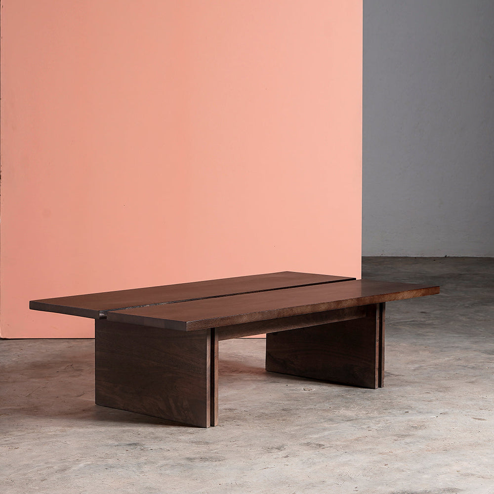 Doyo Solid Wood Coffee Table in tobacco-stained Finish