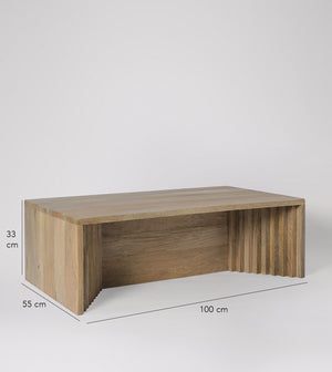 Vilaym Solid Wood Coffee Table in Natural Finish