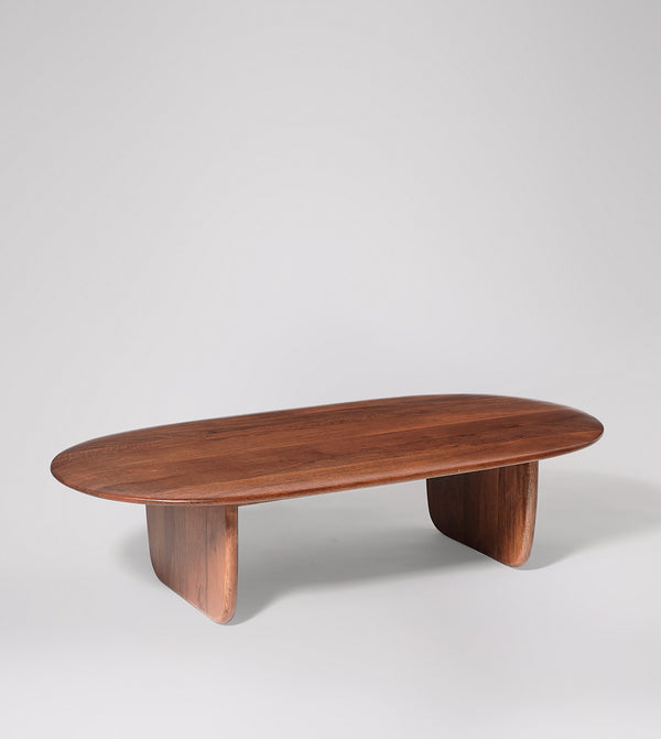 Qwerty Solid Wood Coffee Table in Dark Brown Finish