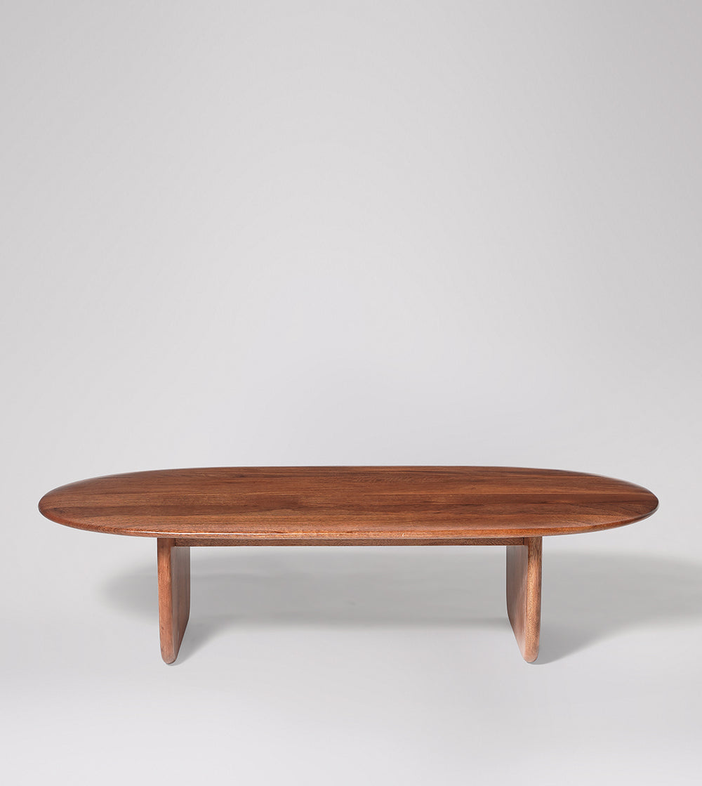 Qwerty Solid Wood Coffee Table in Dark Brown Finish