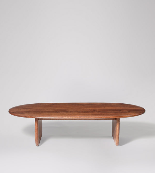 Qwerty Solid Wood Coffee Table in Dark Brown Finish