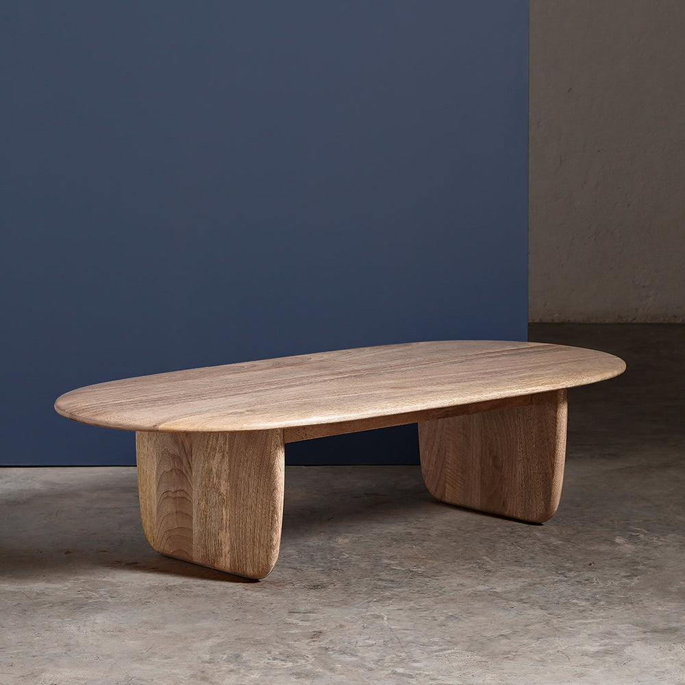 Qwerty Solid Wood Coffee Table in Natural Finish