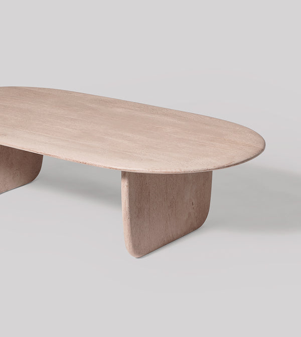 Qwerty Solid Wood Coffee Table in Sandblasted Grey Finish