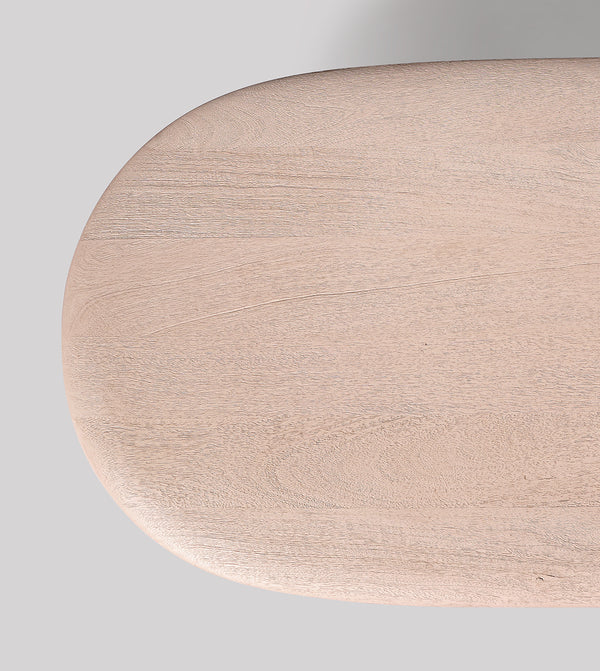 Qwerty Solid Wood Coffee Table in Sandblasted Grey Finish