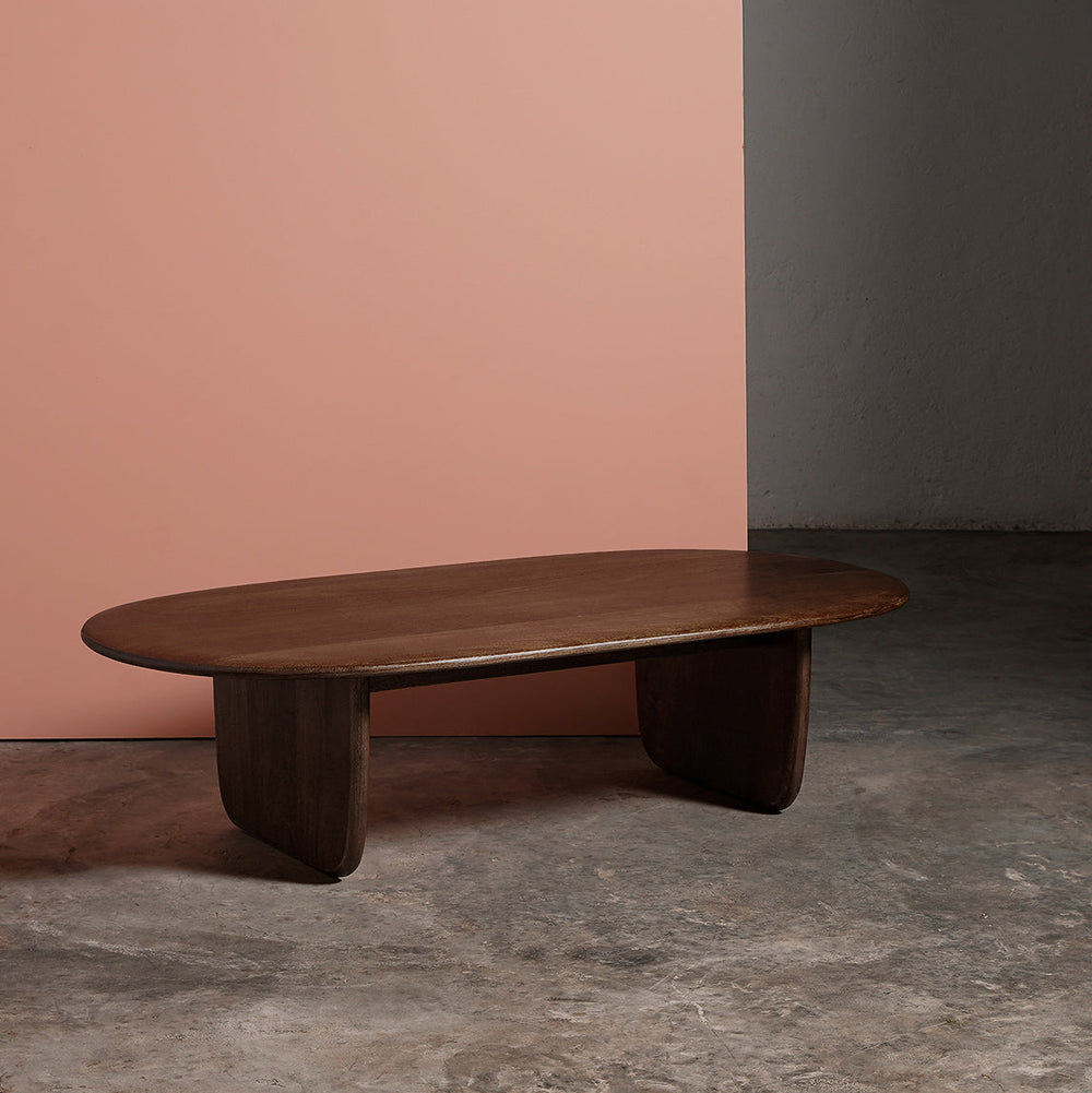 Qwerty Solid Wood Coffee Table in Tobacco-stained Finish